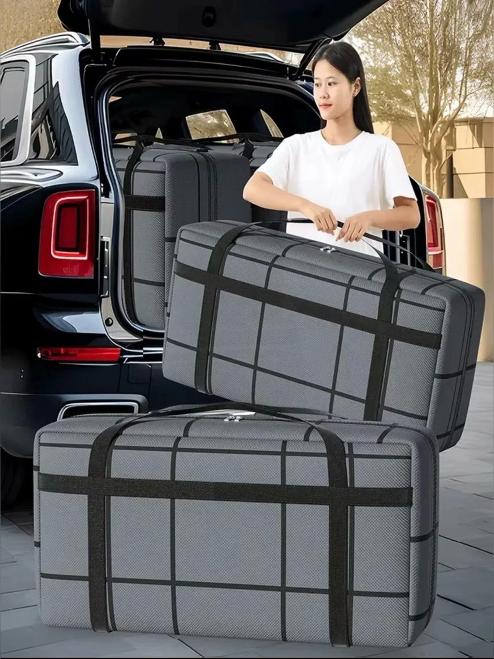 1PC Large Capacity Super Load-bearing Black Composite Material Storage Bag